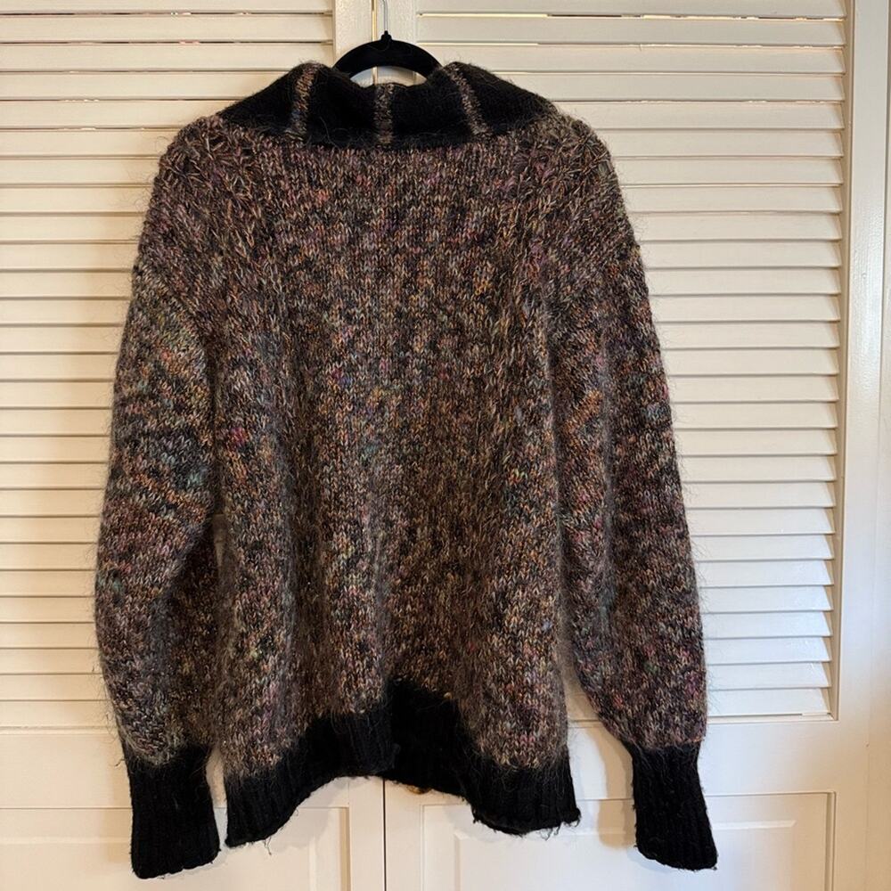 Vintage Hand-Knit Colorful Wool Mock Neck Sweater - Picture 7 of 7